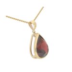 Pear-Shaped Red Garnet Pendant Set in 9k Yellow Gold