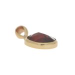 Round Red Garnet Pendant Set in 9k Yellow Gold