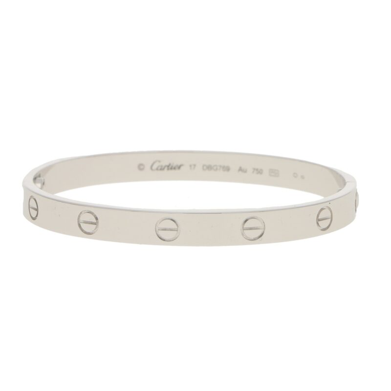 Cartier White Gold Love Bangle Size 17