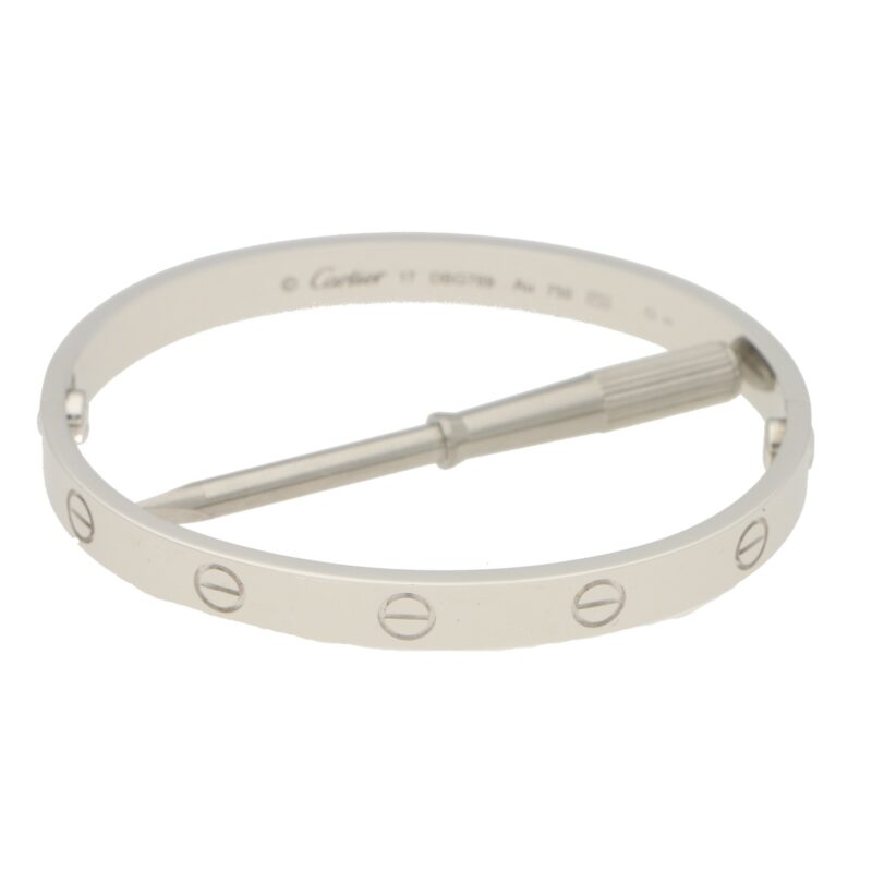 Cartier White Gold Love Bangle Size 17