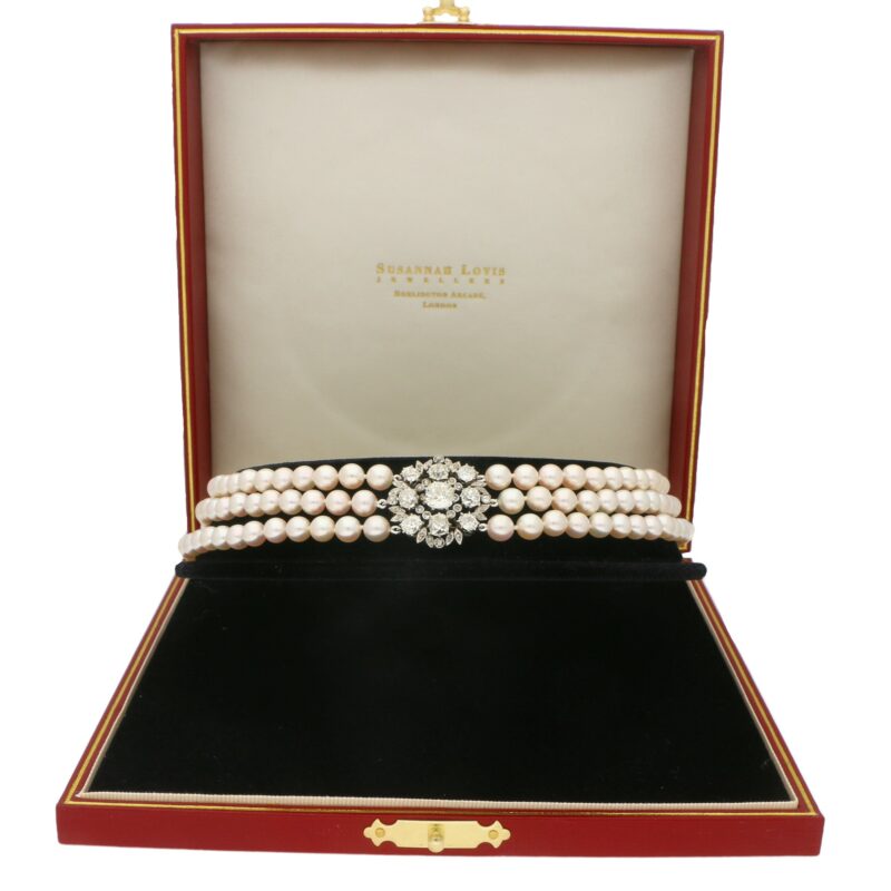 Diamond and Pearl Edwardian Choker Necklace