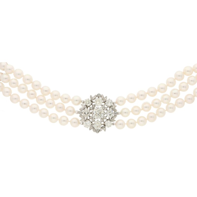 Diamond and Pearl Edwardian Choker Necklace