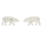 Bear Swivel Cufflinks in Solid British Sterling Silver