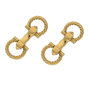 A pair of ropework gold cufflinks