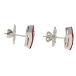 Ruby Square Earrings in 18k White Gold