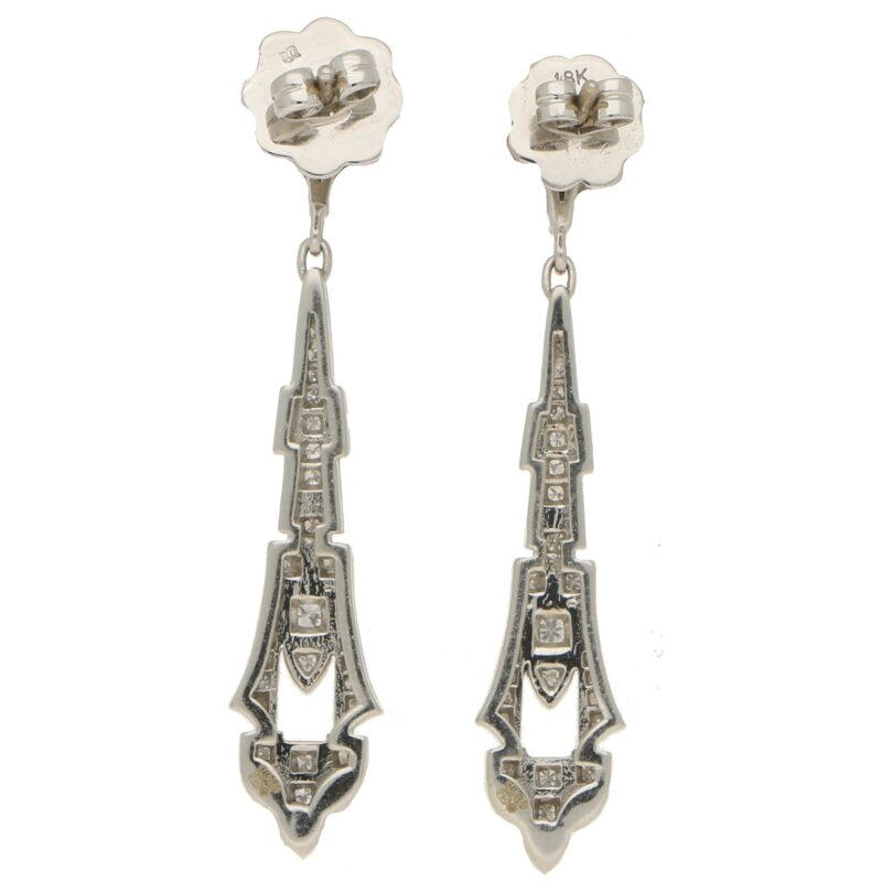 Art Deco style diamond drop earrings