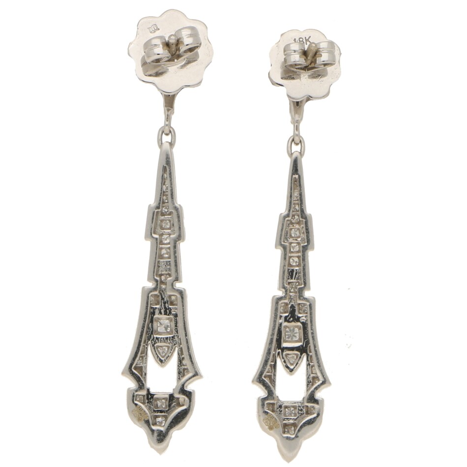 Art Deco Inspired Diamond Drop Earrings