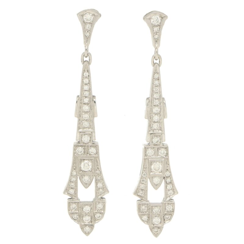 Art Deco style diamond drop earrings