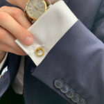 A pair of ropework gold cufflinks