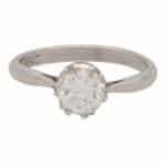 Vintage 0.99ct Round Brilliant Cut Diamond Ring