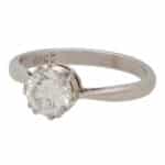 Vintage 0.99ct Round Brilliant Cut Diamond Ring