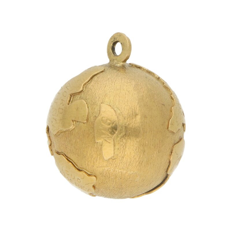 Vintage Globe Charm in 18k Yellow Gold