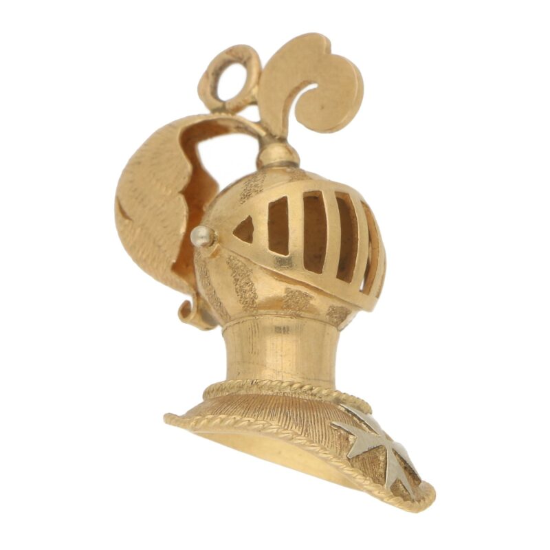 Vintage Medieval Knight Charm in 18k Yellow Gold