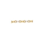 Fine Chain Link Bracelet in Yellow and White Gold
