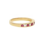 Diamond and Ruby Half Eternity Ring in 18k Yellow Gold