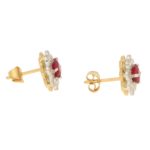 Ruby and Diamond Cluster Earrings