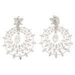 Diamond Bvlgari Drop Earrings in White Gold