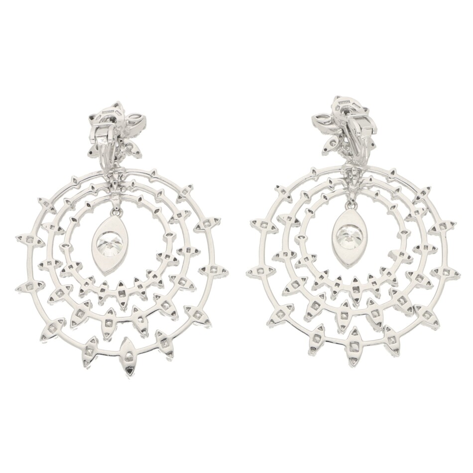 Diamond Bvlgari Drop Earrings in White Gold