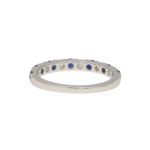 Diamond and Sapphire Half Eternity Ring in 18k White Gold