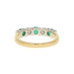 Emerald and Diamond Half Eternity Ring in 18k Gold