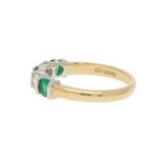 Emerald and Diamond Half Eternity Ring in 18k Gold