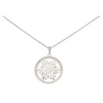 Diamond Snowflake Necklace in White Gold