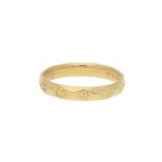 Geometric Floral Yellow Gold Band