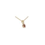 Ruby and Diamond Cluster Pendant in Yellow Gold