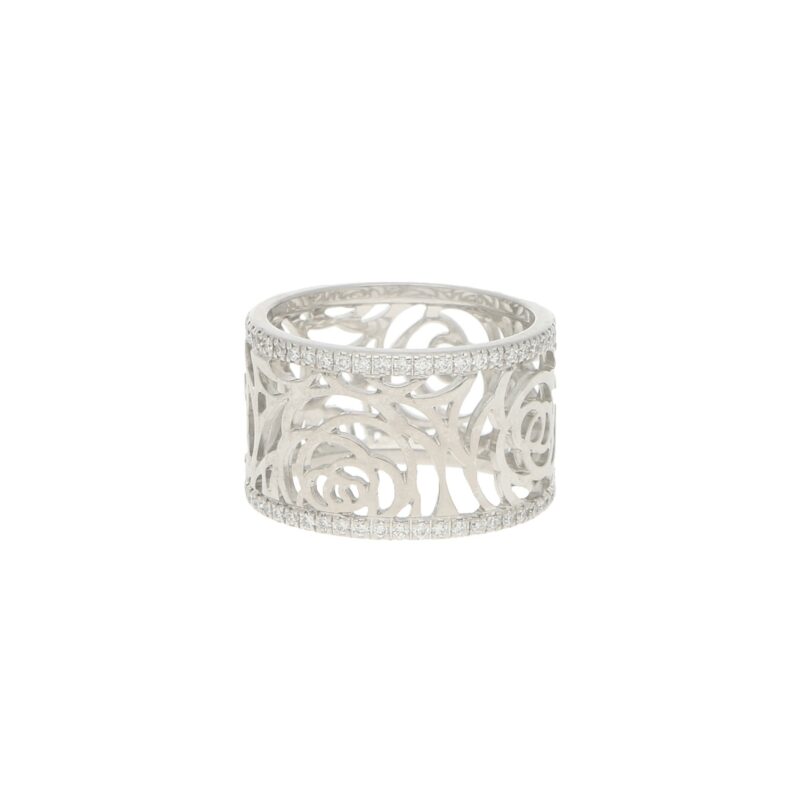 CHANEL Camélia Ajoure Diamond Eternity Band Ring