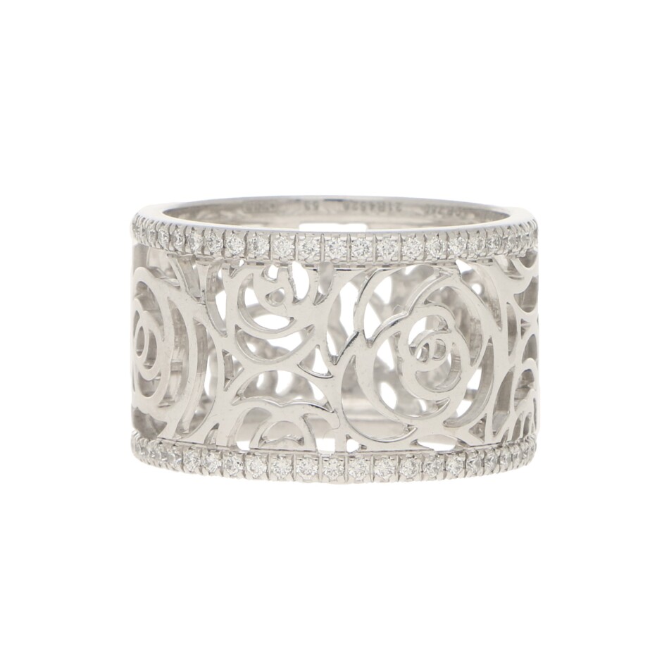 CHANEL Camélia Ajoure Diamond Eternity Band Ring