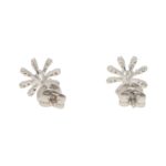 White Diamond Daisy Flower Stud Earrings