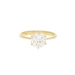 Old Mine Cut Diamond Engagement Ring in Yellow Gold