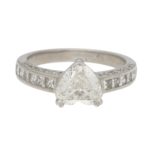 Heart and Princess Cut Diamond Engagement Ring