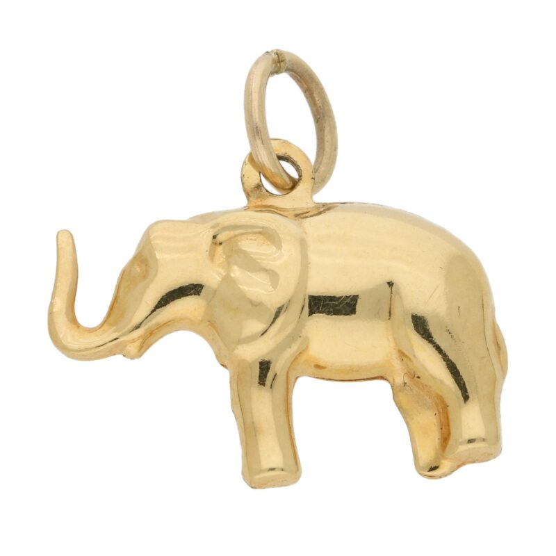 Vintage Elephant Charm in Yellow Gold