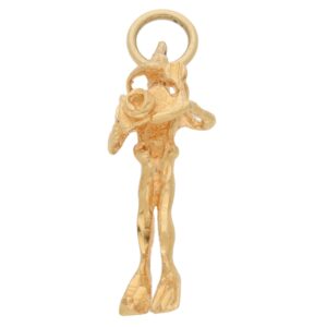 Vintage Scuba Diver Charm in Yellow Gold