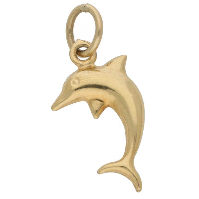 Vintage Dolphin Charm in Yellow Gold