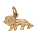 Vintage Lion Charm in Yellow Gold