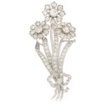 Old Cut Diamond Flower Bouquet Brooch