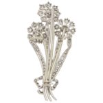 Old Cut Diamond Flower Bouquet Brooch