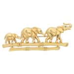 Cartier Emerald Walking Elephant Family Brooch