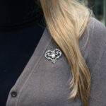 Edwardian Pearl and Diamond Openwork Heart Brooch in Platinum