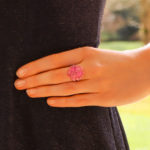 Hydrangea Briolette Pink Sapphire Cluster Ring