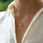 Opal Pendant Necklace Set in Yellow Gold