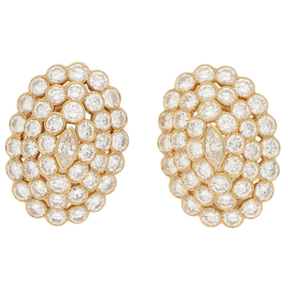 Vintage Cartier Diamond Cluster Earrings
