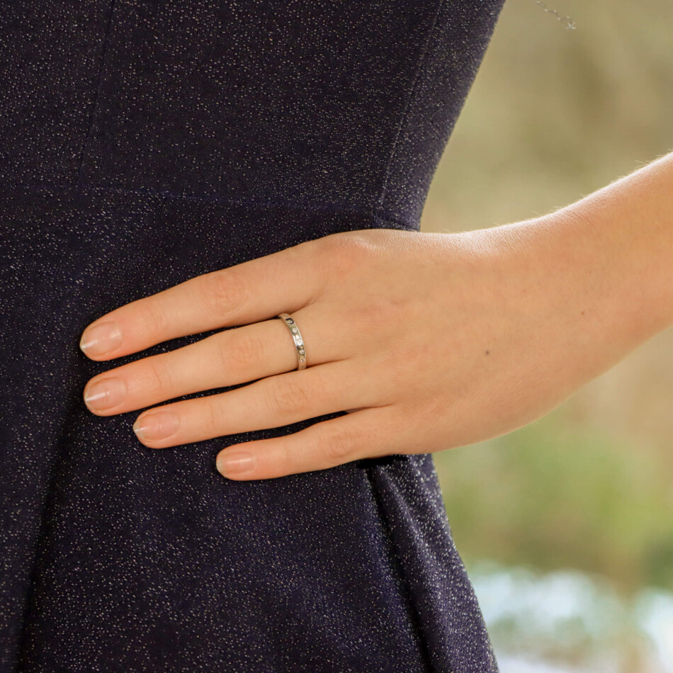 Diamond Full Eternity Ring Set in 18k White Gold