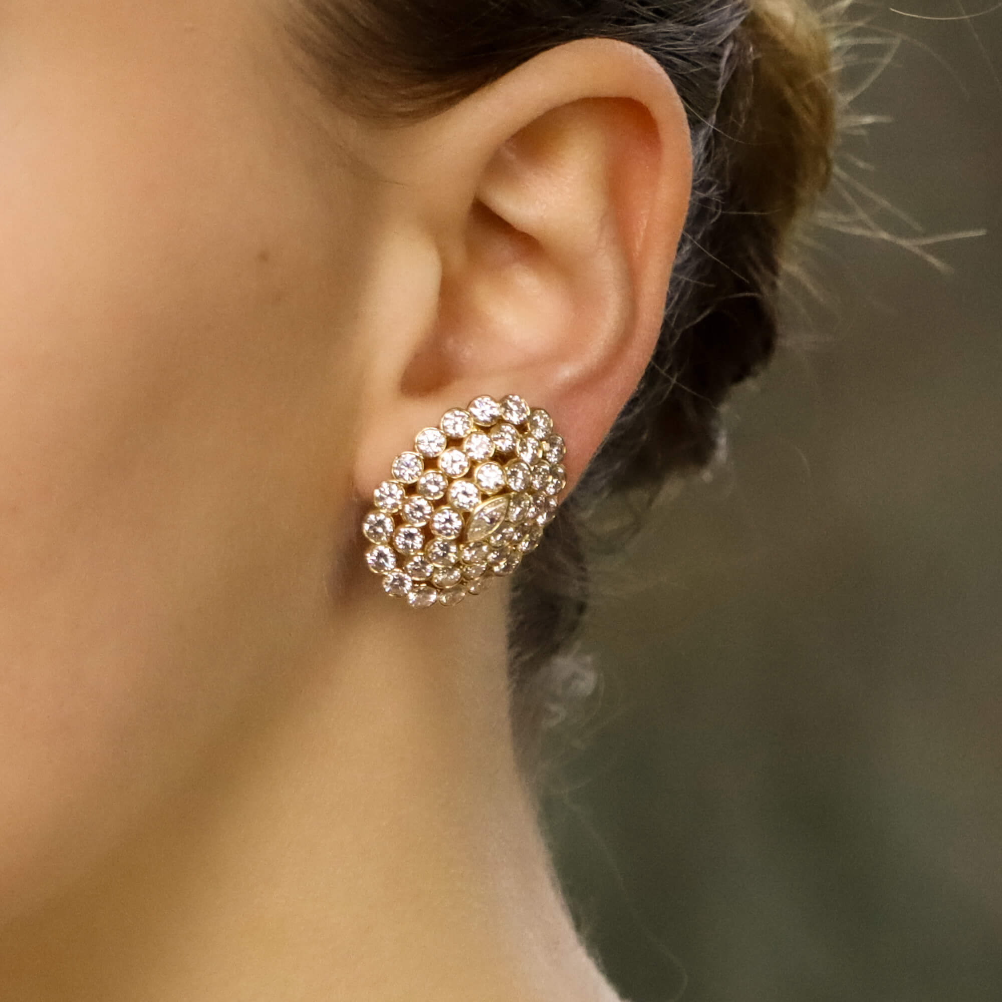 cartier diamond cluster earrings