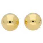 Large Circular Dome Earrings in 14k Yellow Gold