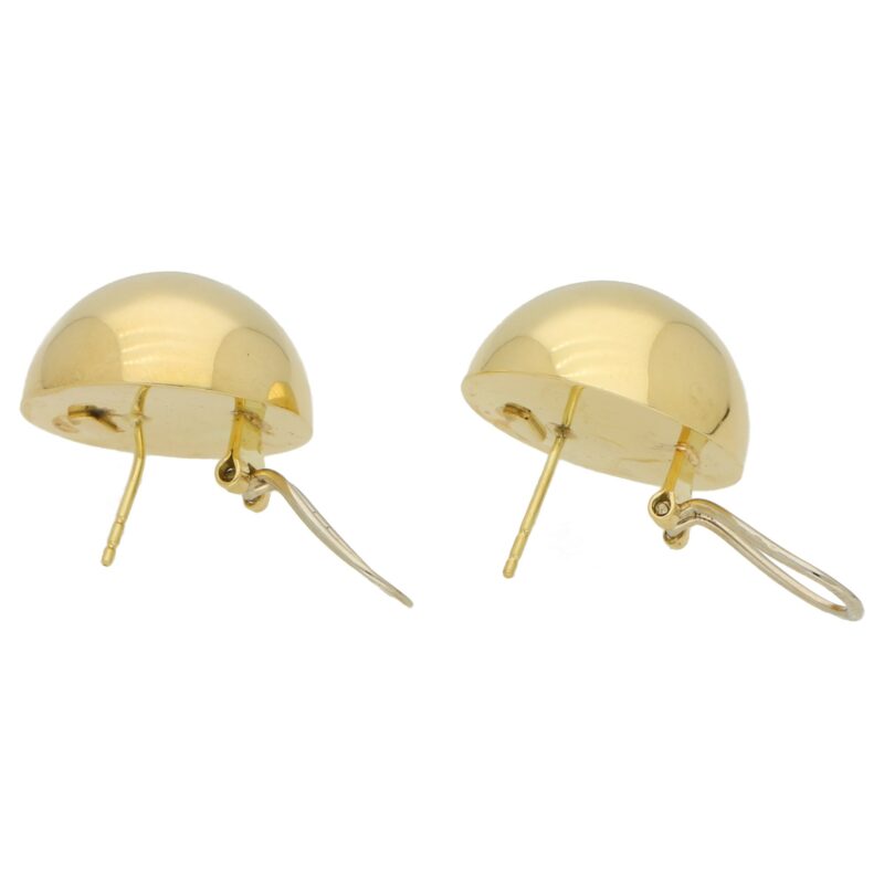 Large Circular Dome Earrings in 14k Yellow Gold