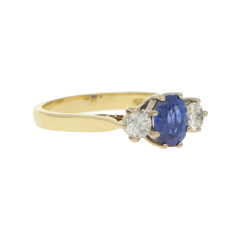 Sapphire and Diamond Trilogy Engagement Ring