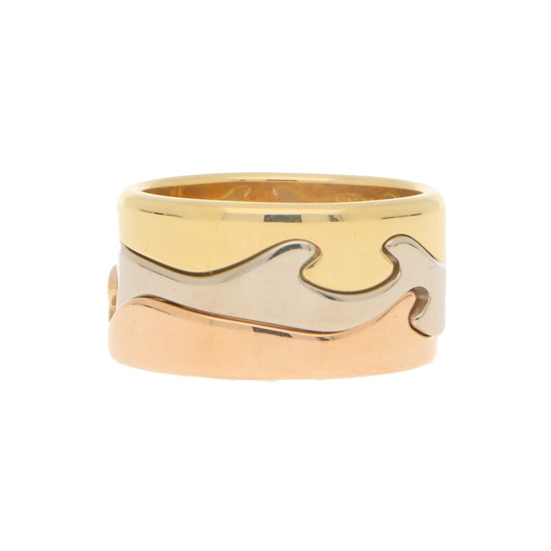 Georg Jensen Fusion Puzzle Ring in Tri-coloured Gold